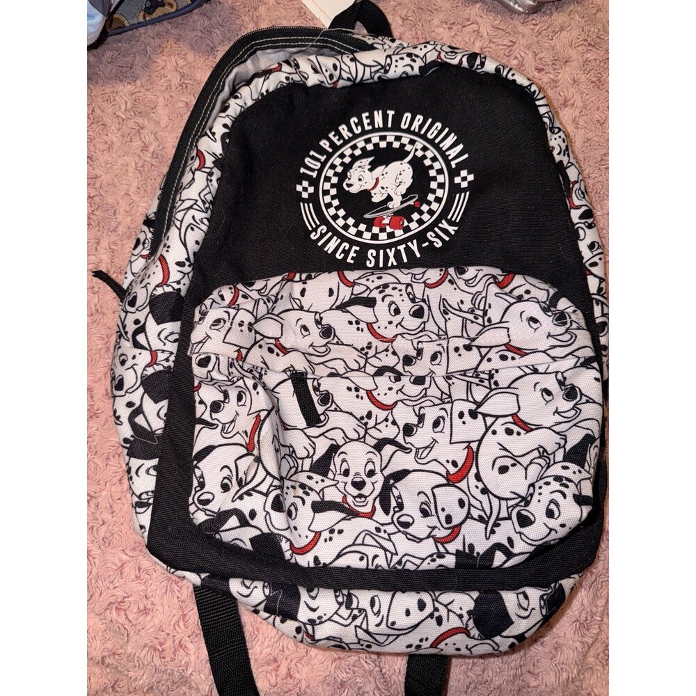Disney x Vans Backpack – 101 Dalmatians Collab – Black/White Dogs Bag Rare